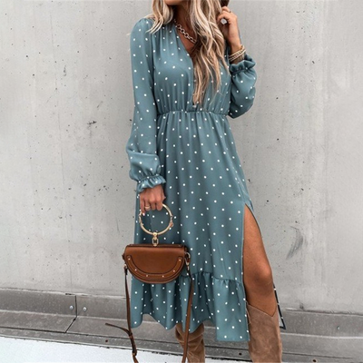 Waltraud - Lässig Geschlitztes Kleid