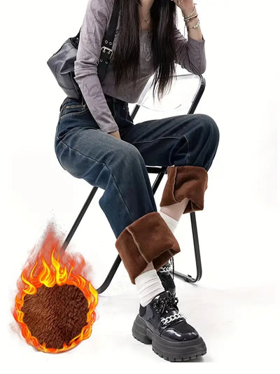 Dreilaen™ | Fleece-gefütterte Straight-Leg-Jeans für Damen - Casual Denim mit hoher Taille