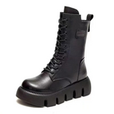 Dicker Plateaukampfstiefel - Marla in Schwarz