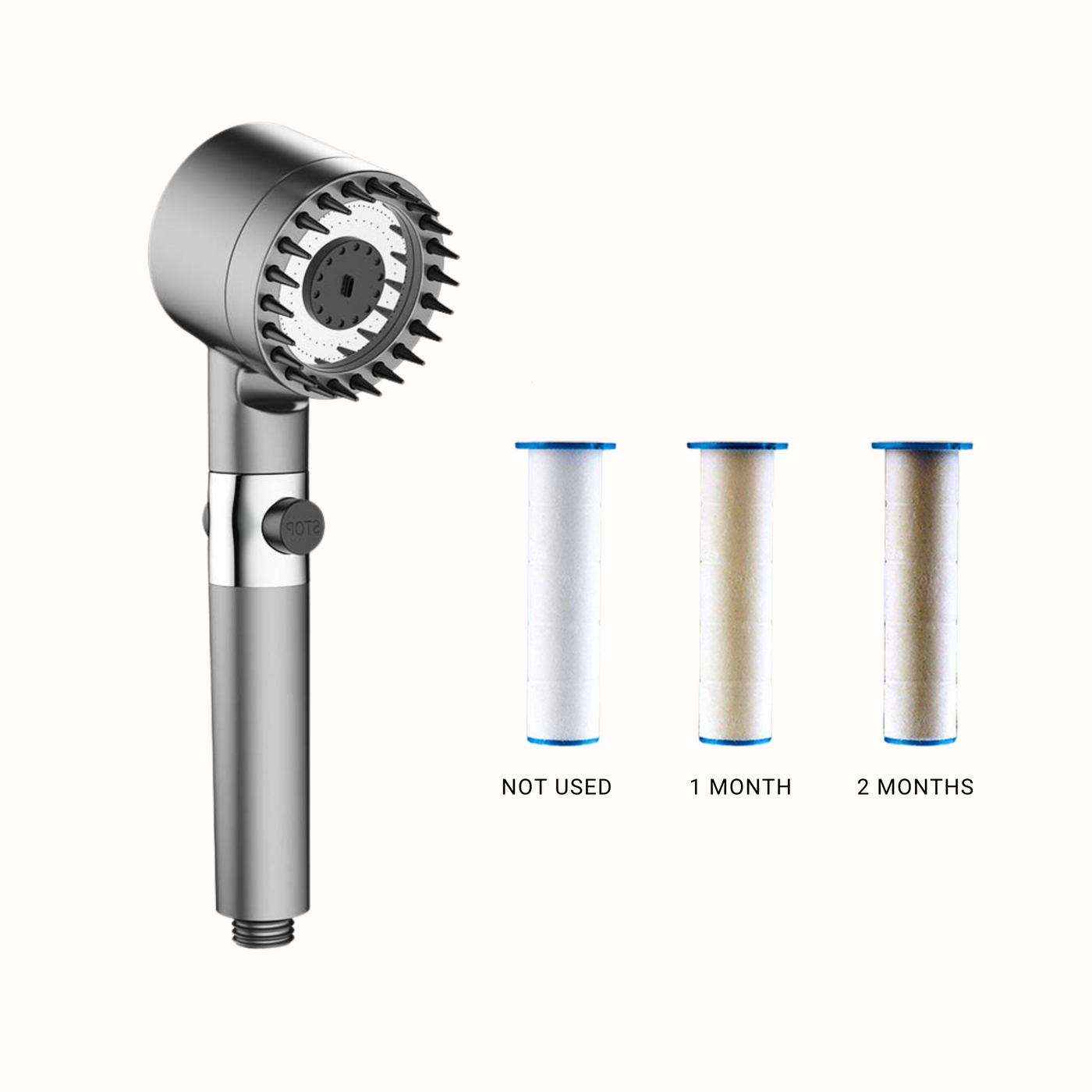 Intelligenter Duschkopf mit integriertem Wasserfiltersystem