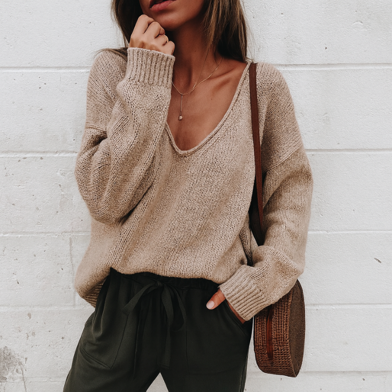 Edler Damenpullover aus Merinowolle – warmer Pullover für Büro und Freizeit, zeitloses Design