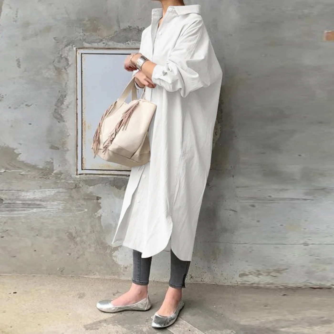 Heidi-Mode | lange Blusenkleid mit Kragen