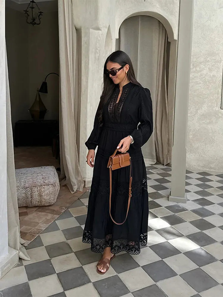 Boho-Maxikleid mit Spitze | Romantisch und Leicht | Eleganter Stil