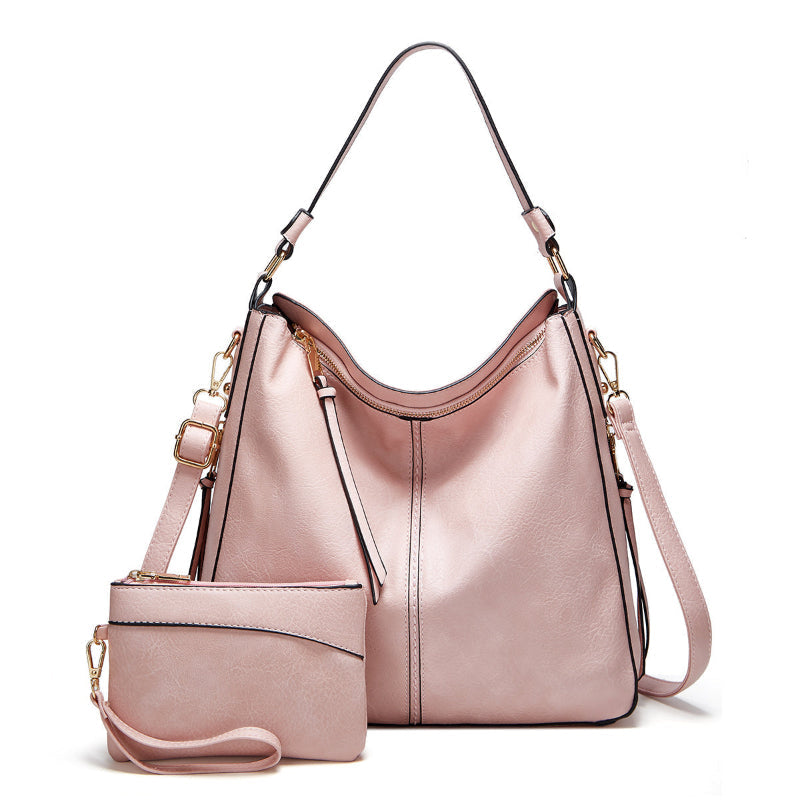 Elegante Ledertasche für Damen – klassische Lederhandtasche mit Abnehmbarem Schulterriemen