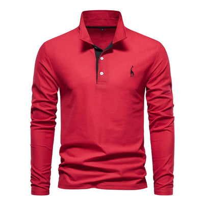 Eleganter Langarm-Polo mit Knopfdesign