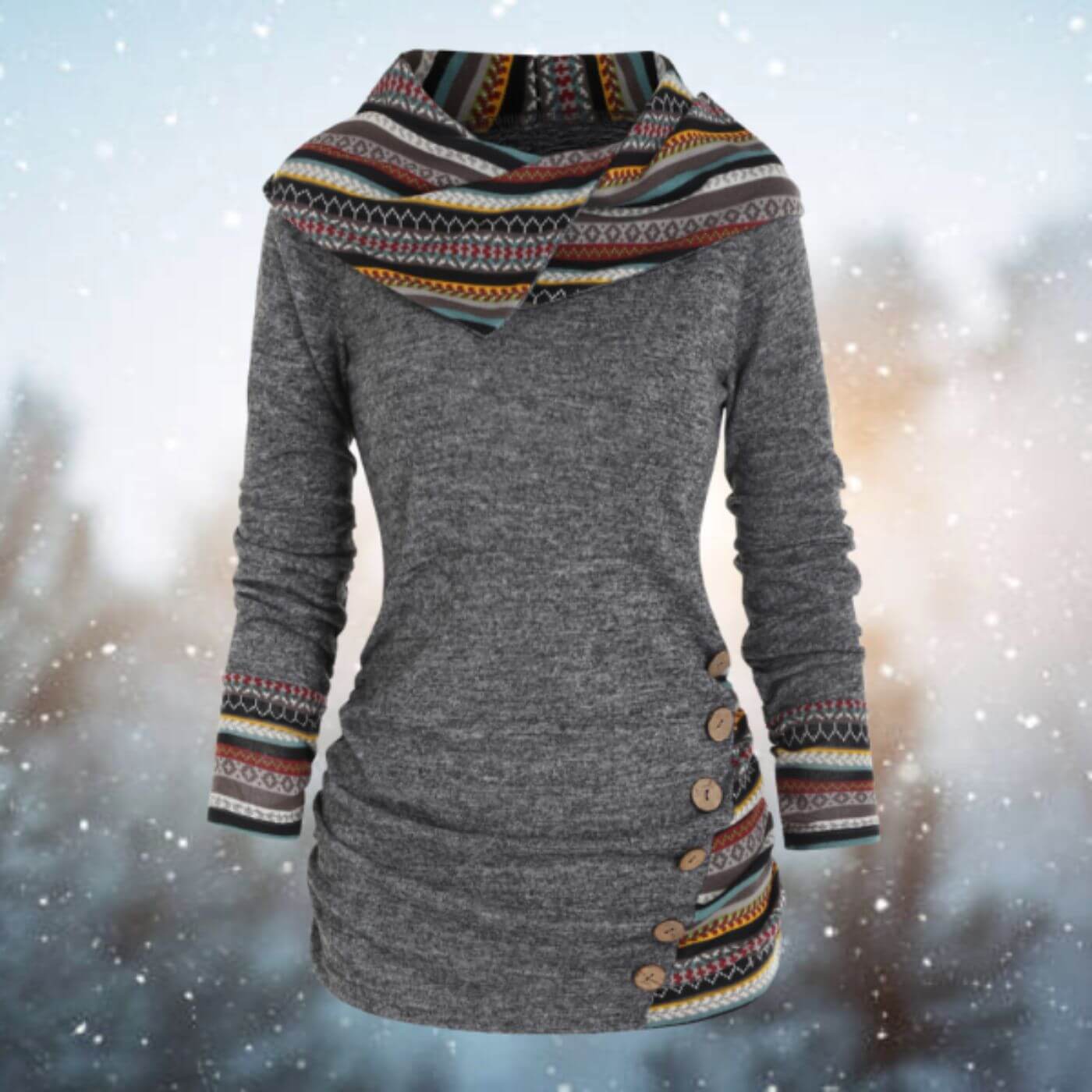 Elin™ - Stilvoller Tribal-Hoodie-Pullover