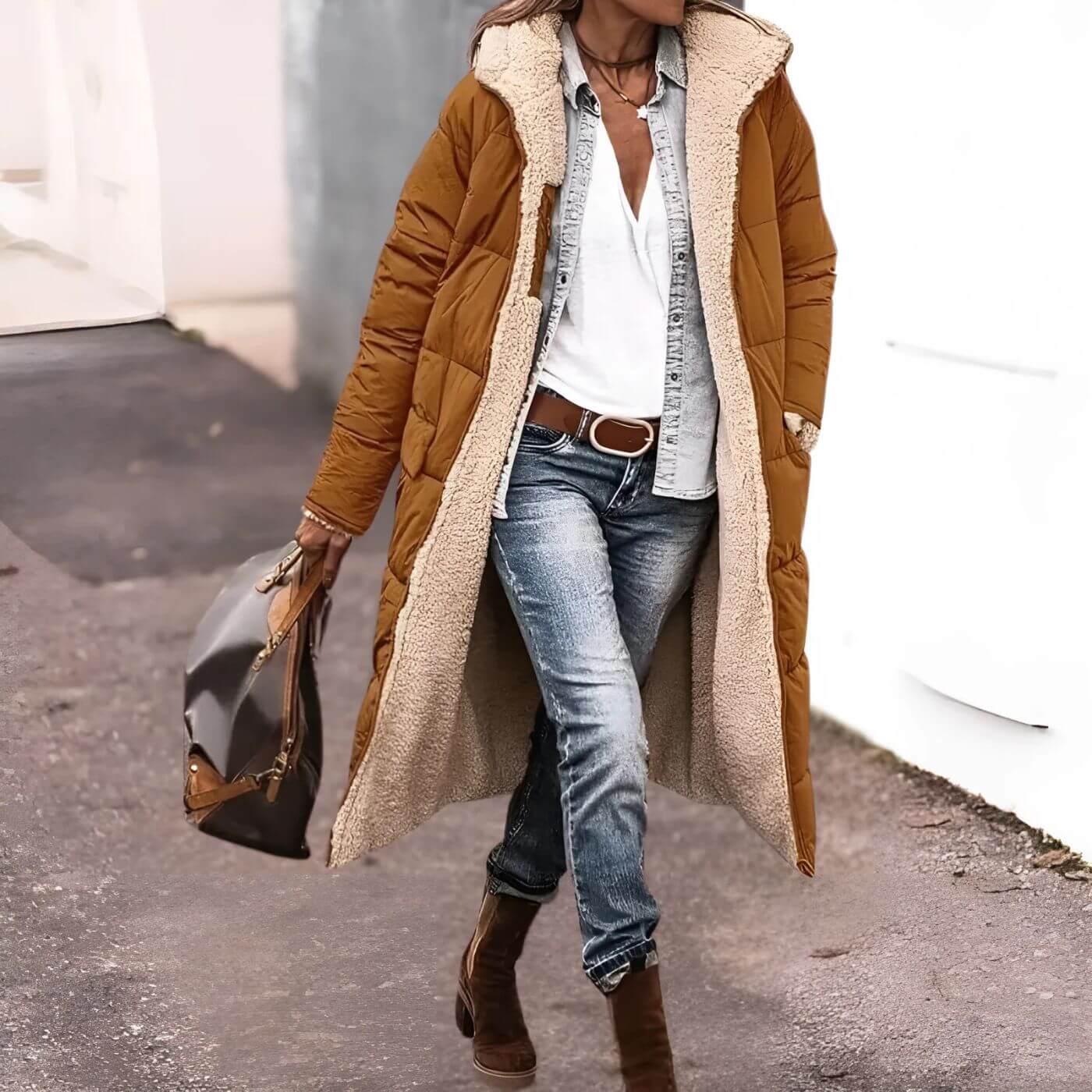 Emily™ - Langer Wende-Mantel mit Fleecefutter