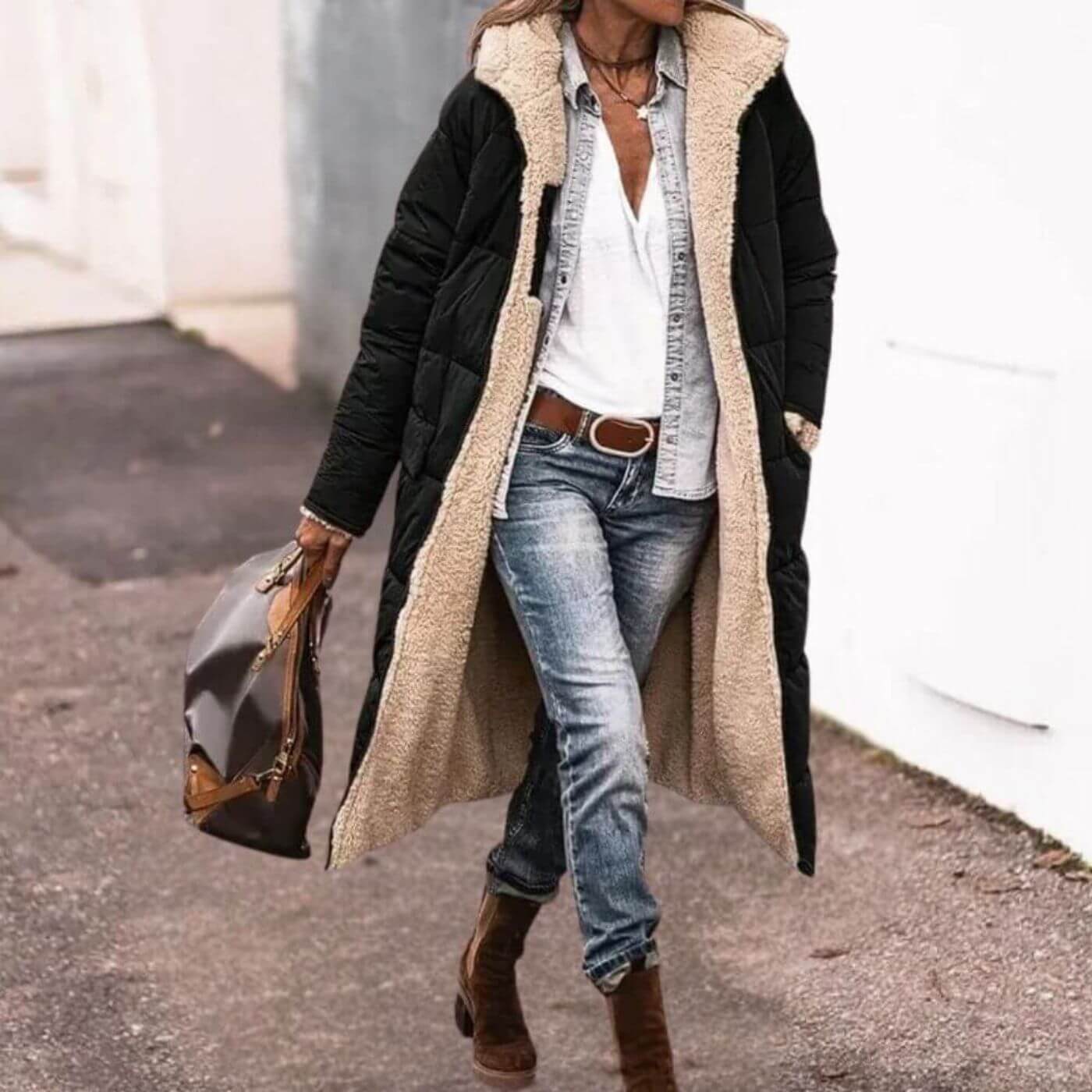 Emily™ - Langer Wende-Mantel mit Fleecefutter