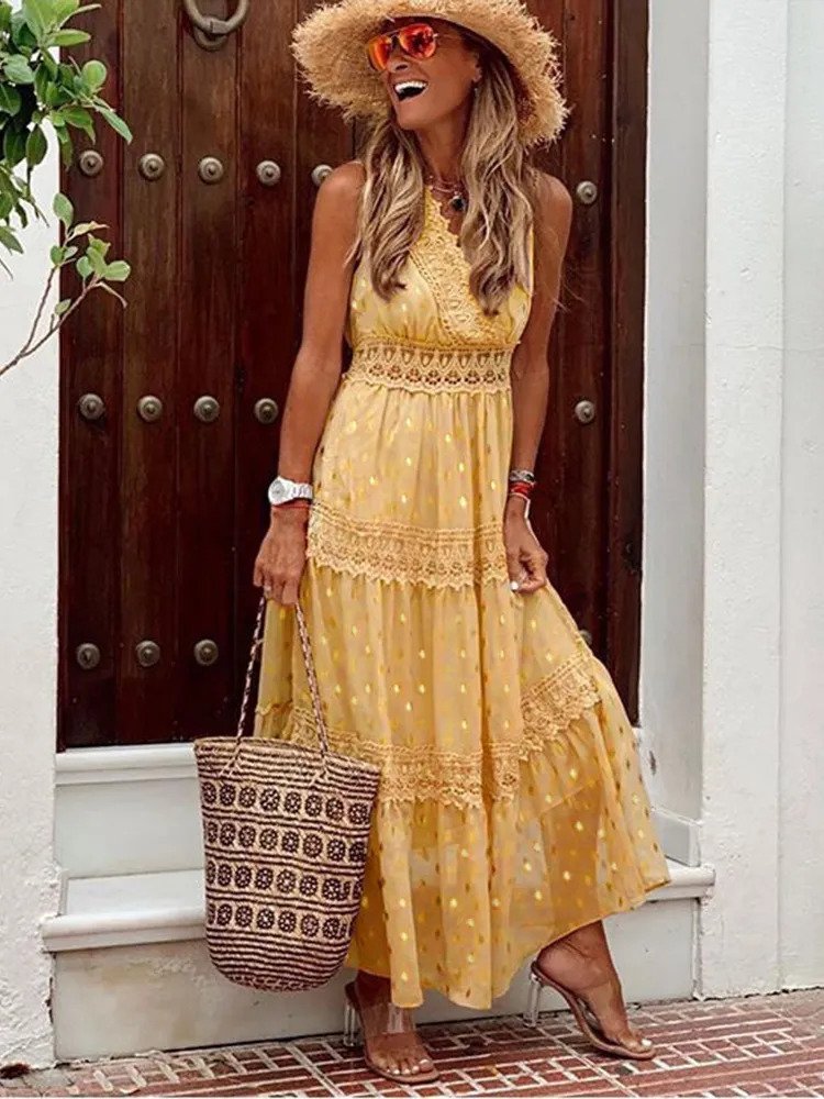 Maxikleid - Boho Sommerkleid Lang