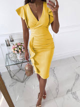 Figurbetontes Midi-Kleid - Maxine in Gelb