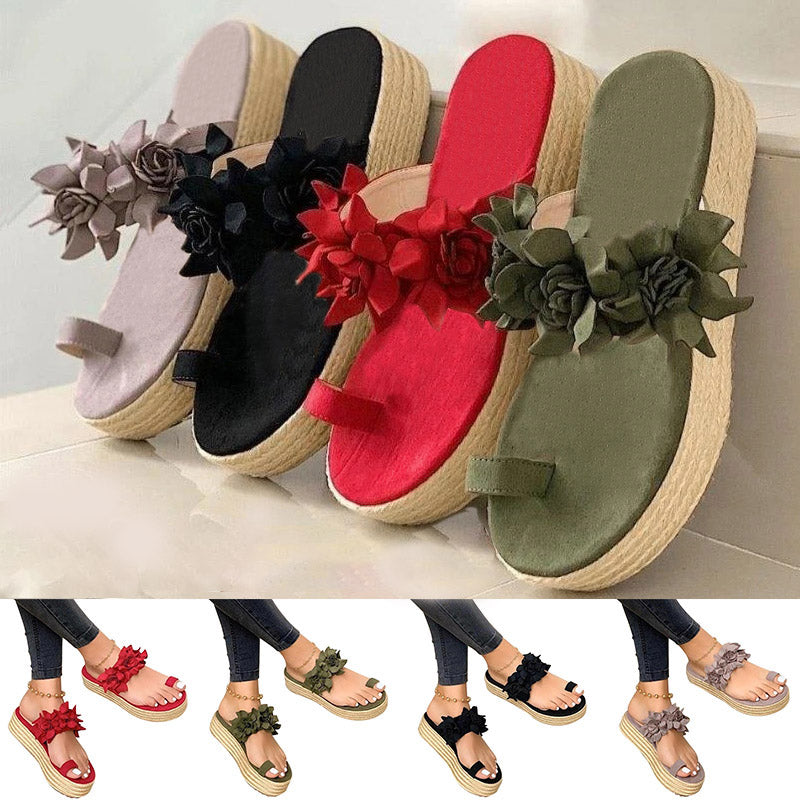 Carla - Elegante Damen Blumen Sandalen Florale Akzente