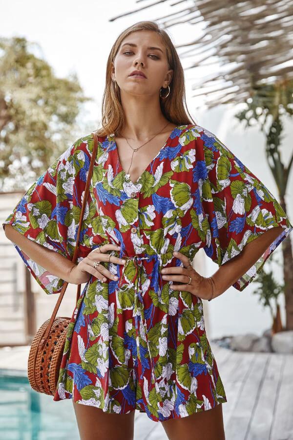 Jenna - Blumenmuster Jumpsuit Damen Sommer Chic