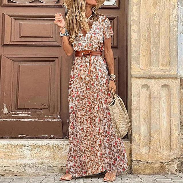 Emily - Retro Paisley Druck Boho Kleid