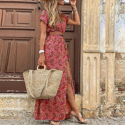 Emily - Retro Paisley Druck Boho Kleid