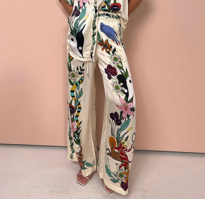 Nicole - Schickes Damen Freizeit Hemd Hosen Set