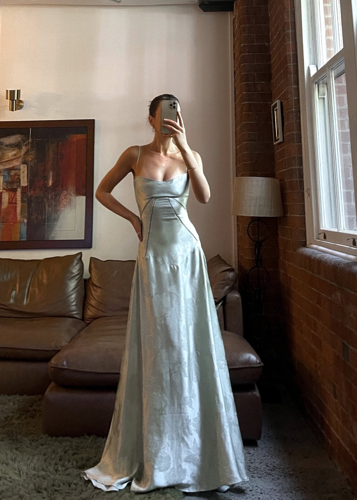 Satiniertes Maxi-Kleid | Spaghettiträger & Tailliertes Design | Eleganter Glamour