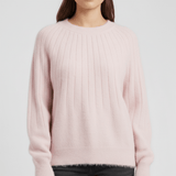Gerippter Langarm-Pullover - Mayra in Hellrosa