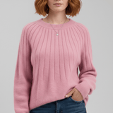 Gerippter Langarm-Pullover - Mayra in Rosa