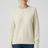 Gerippter Langarm-Pullover - Mayra in Beige