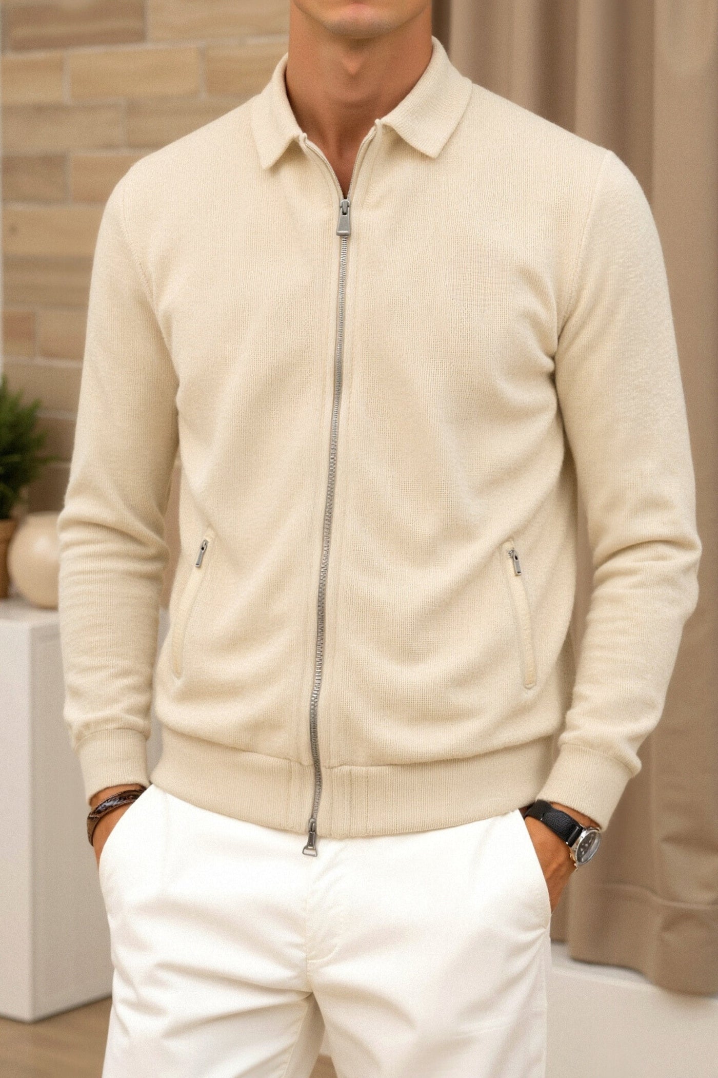 Giovanni | Elegante Herrenjacke für Männer Übergang Beige