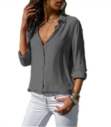 GraceFlow Damenhemd | Elegantes und atmungsaktives Shirt in Grau