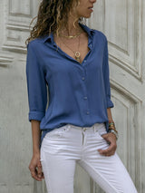 GraceFlow Damenhemd | Elegantes und atmungsaktives Shirt in Denimblau