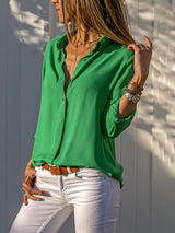 GraceFlow Damenhemd | Elegantes und atmungsaktives Shirt in Grün