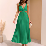 Vania - Elegantes und fließendes Damenkleid in Grün