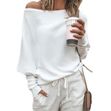 Trendige Off-Shoulder-Strickdamenpullover - Sophie in Weiß