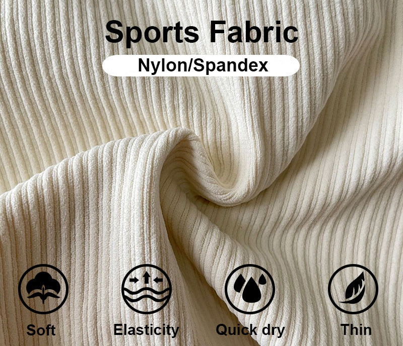 Nahtloses Sport-Set | Geripptes Oberteil & High-Waist-Leggings | Schlanke Passform