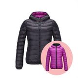 Stilvolle Wendbare Damen Daunenjacke - Aurora in Schwarz/Lila