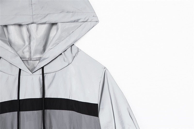 Heidi-Mode | Reflektierender Cropped Hoodie Overall