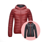 Stilvolle Wendbare Damen Daunenjacke - Aurora in Rot/Schwarz