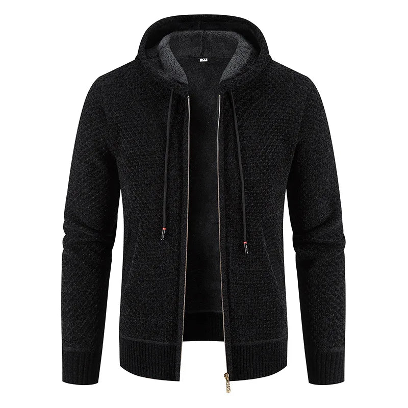 Herren Kapuzenjacke - Warme Reißverschlussjacke mit Fleecefutter für Herbst und Winter