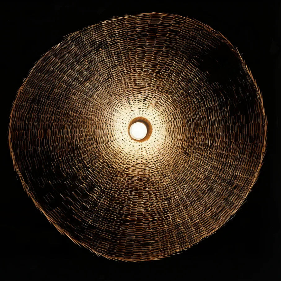 BambWicker Geflochtene Pendelleuchte – Mühelose Wärme und Stil