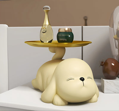 Dekorativer Hundenapfhalter mit Tablett