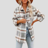 Hüftlanges Hemdjacke - Michelle in Hellgrau
