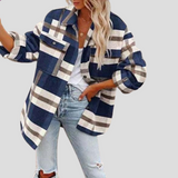 Hüftlanges Hemdjacke - Michelle in Blau