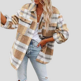 Hüftlanges Hemdjacke - Michelle in Braun