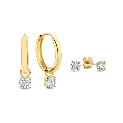 Ottilia® | de Lune Stein-Ohrringe Set Gold