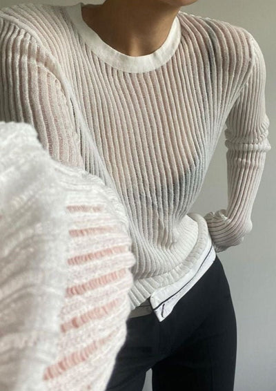Transparenter Strickpullover | Leichte Struktur & Schmale Passform | Elegante Lässigkeit