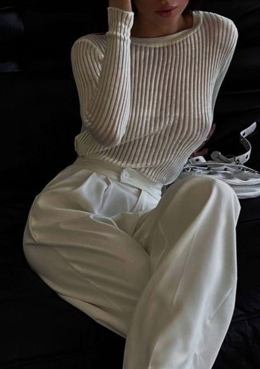 Transparenter Strickpullover | Leichte Struktur & Schmale Passform | Elegante Lässigkeit