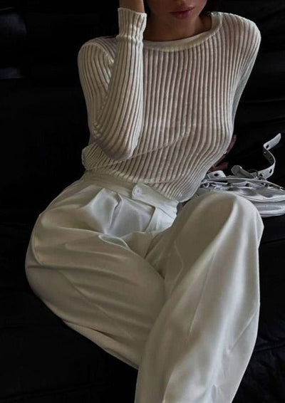 Transparenter Strickpullover | Leichte Struktur & Schmale Passform | Elegante Lässigkeit