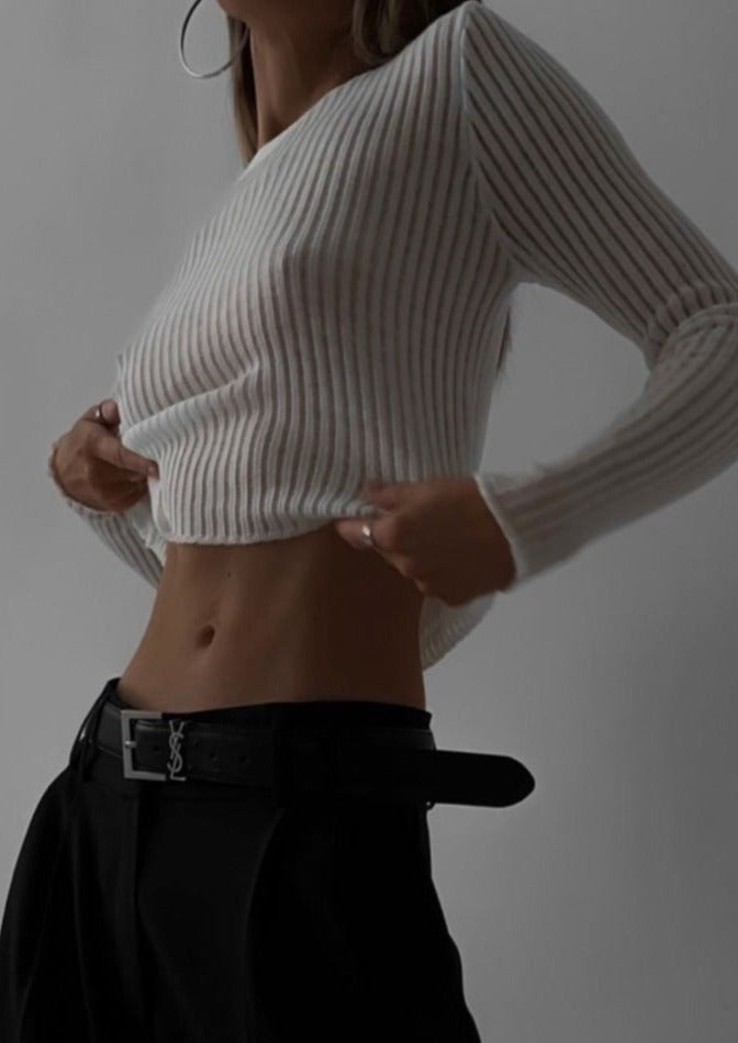 Transparenter Strickpullover | Leichte Struktur & Schmale Passform | Elegante Lässigkeit