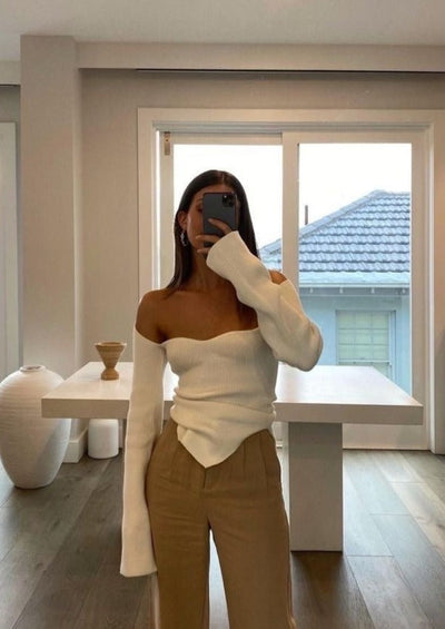 Rippstrick-Top | Figurbetont & Femininer Ausschnitt | Eleganter Chic