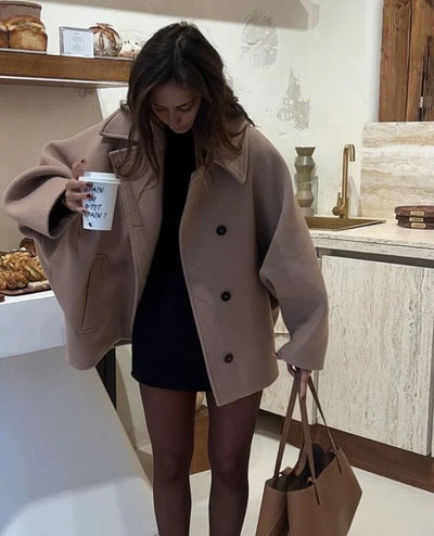Lovie | Oversized Mantel mit Wollgefühl & City-Chic