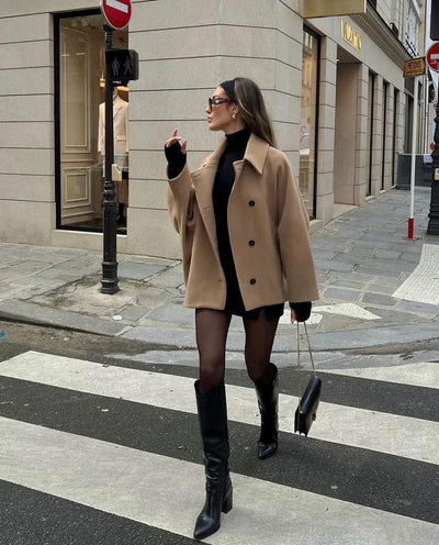 Lovie | Oversized Mantel mit Wollgefühl & City-Chic