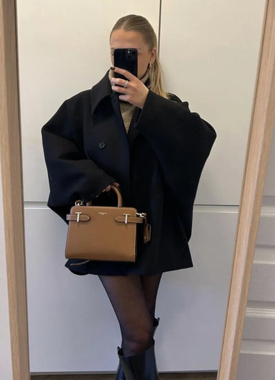 Lovie | Oversized Mantel mit Wollgefühl & City-Chic