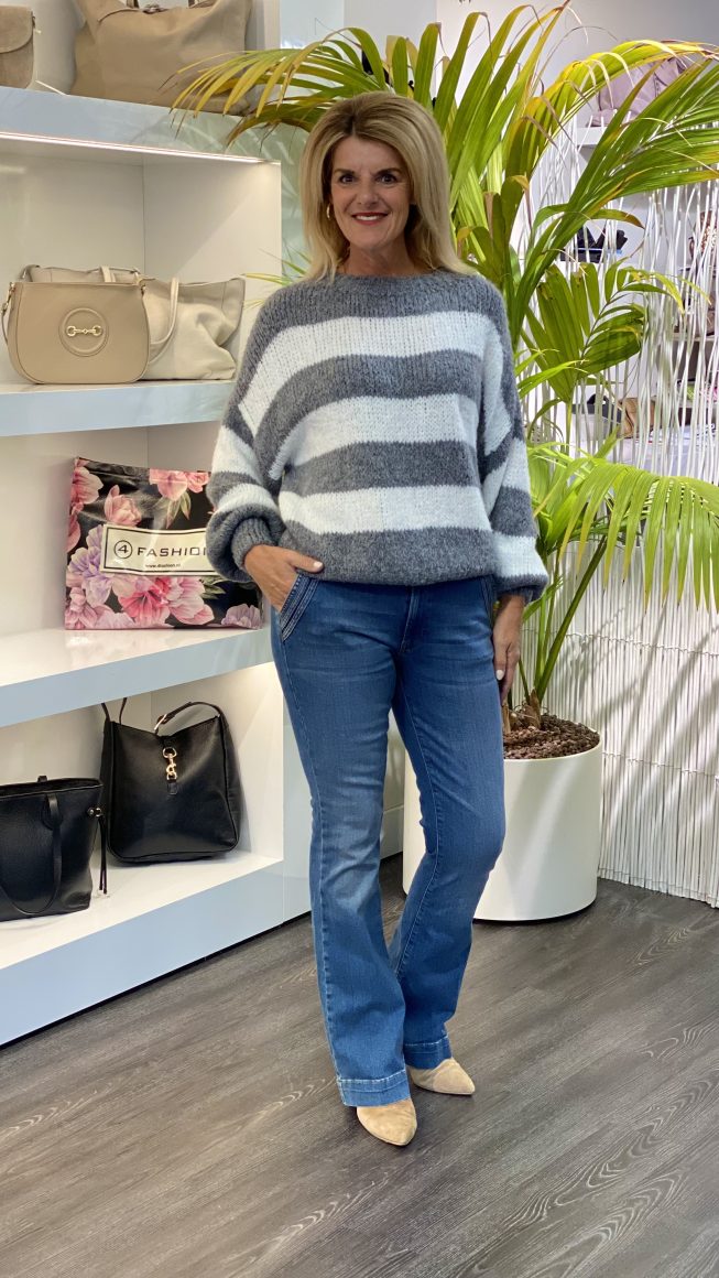 Gestreifter Strickpullover | Flauschige Textur | Kuscheliger Komfort