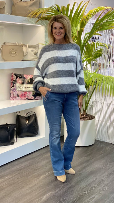 Gestreifter Strickpullover | Flauschige Textur | Kuscheliger Komfort